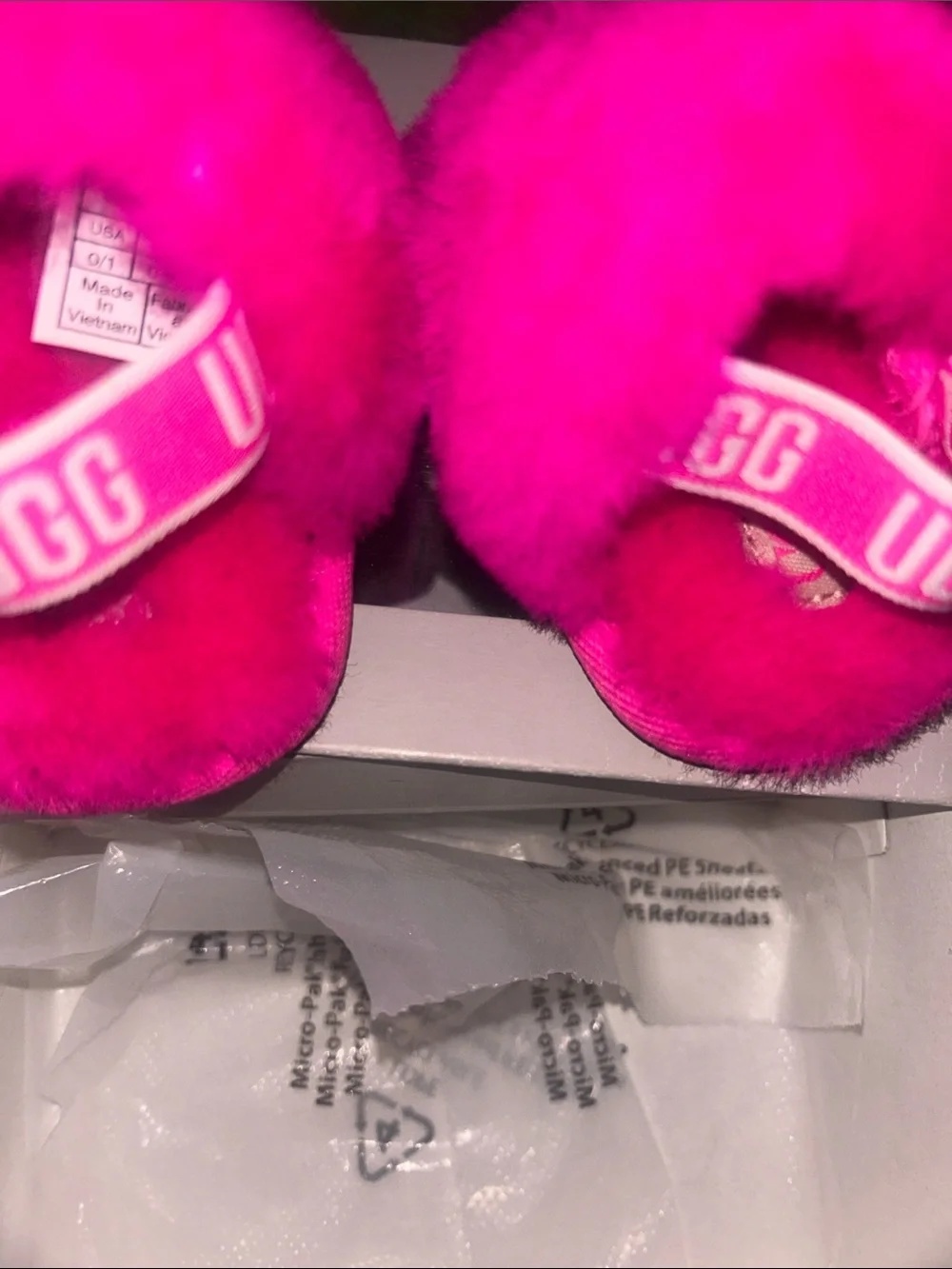 UGG Women's Fuchsia Suede Slip-On Slippers